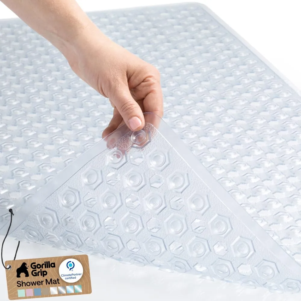 GORILLA GRIP Patented Bath Tub Shower Mat (35x16, Clear)