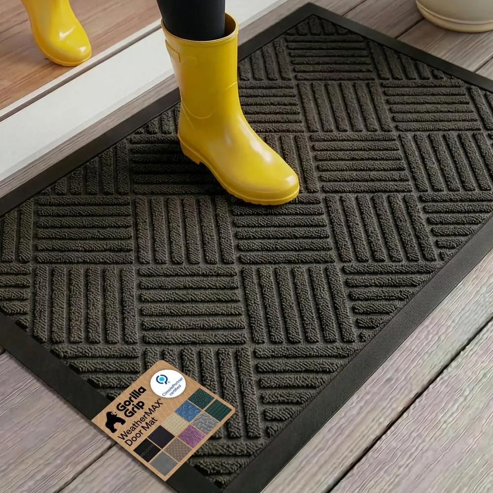 GORILLA GRIP 100% Waterproof All-Season WeatherMAX Doormat (29x17)