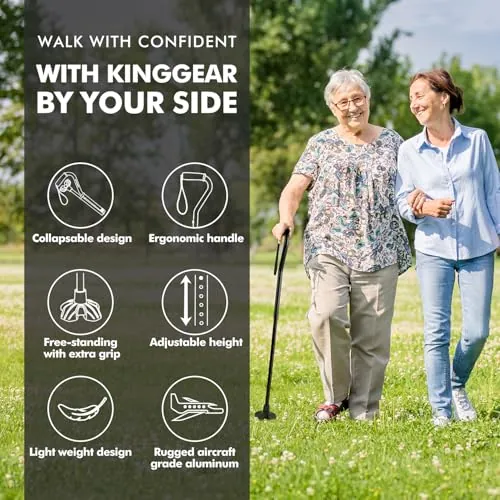 KINGGEAR F1 Walking Cane Review: Quad Base Support image 2