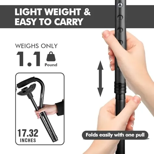 KINGGEAR F1 Walking Cane Review: Quad Base Support image 5
