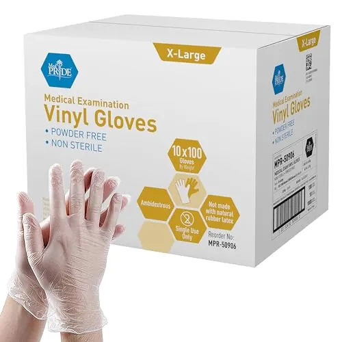 MED PRIDE Medical Vinyl Examination Gloves Review