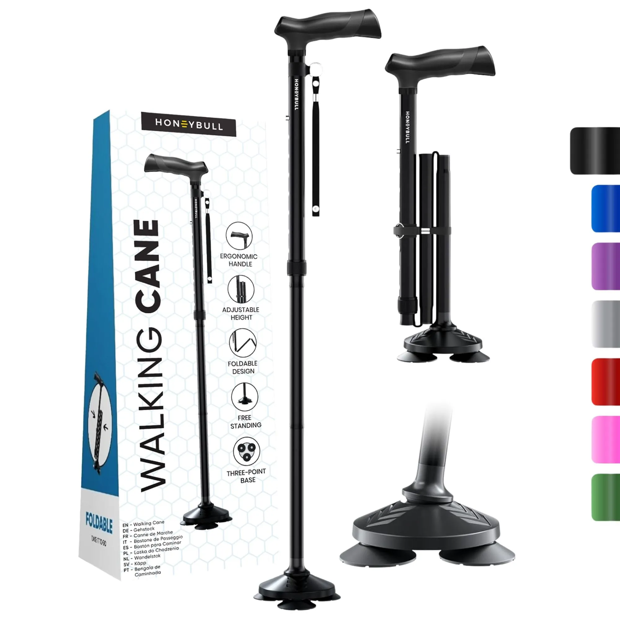 HONEYBULL Walking Cane Review: Foldable Support Cane image 8