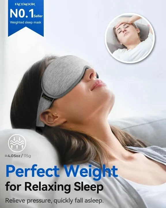 FACEMOON Weighted Eye Mask Review for Sleep and Travel image 3
